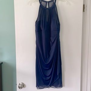 Navy David’s Bridal Bridesmaid Dress